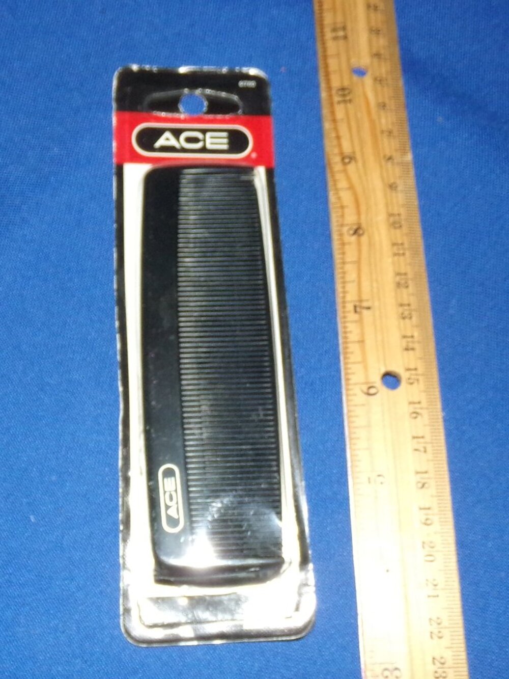 Vintage Unused Package of 2 ACE Men's Classic Black Rubber Pocket Hair Combs